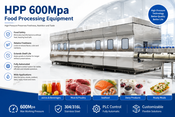 HPP sterilization equipment for cold sterilization of pre-prepared dishes